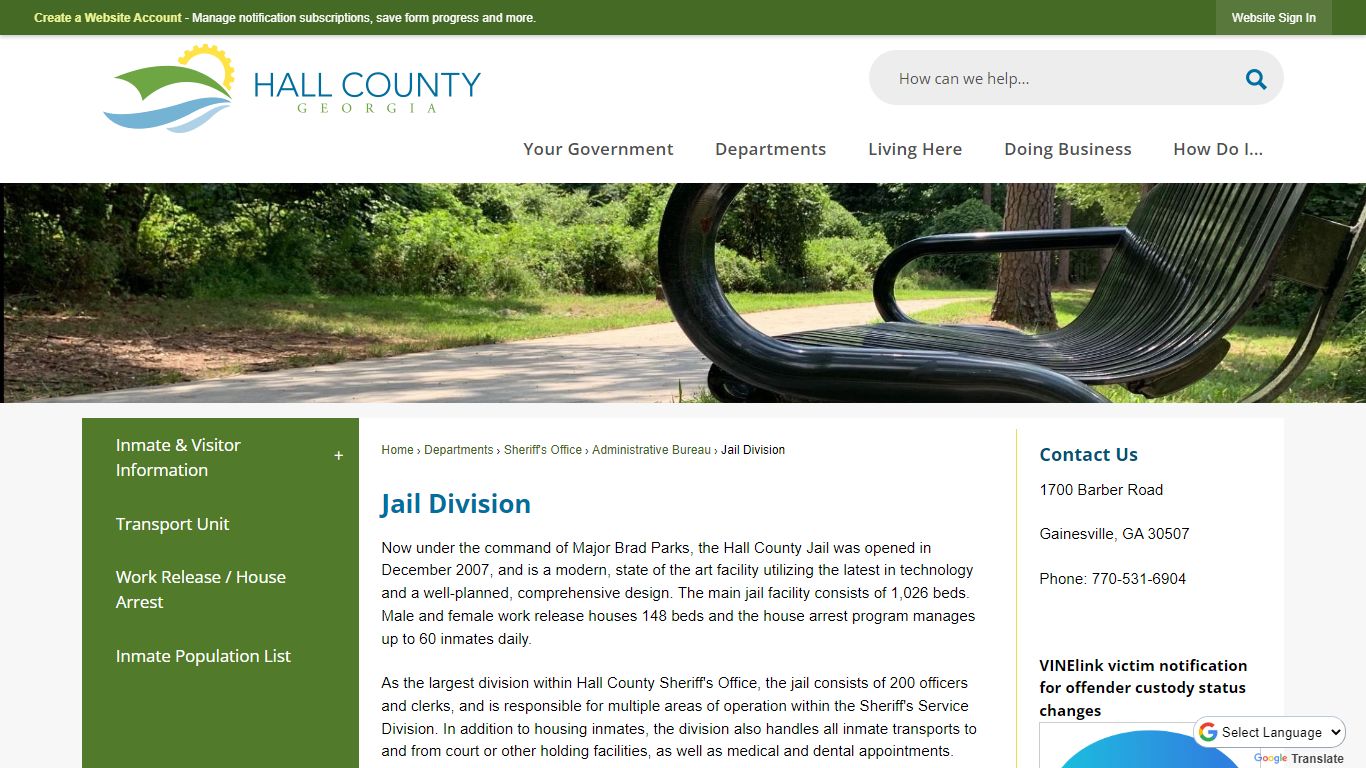 Jail Division | Hall County, GA - Official Website